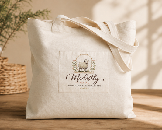 Modestly Made Canvas Tote Bag