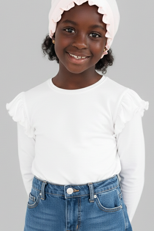 White Ruffle Tee