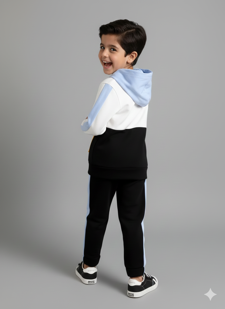 Boy's Color Block Hoodie and Pants Set