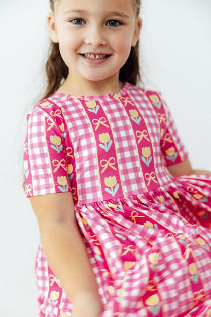 Girl's I Love You Tulip Pocket Twirl Dress