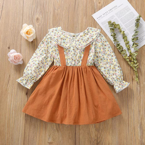 Baby Foral Pattern 1-Piece Design Doll Neck Dress
